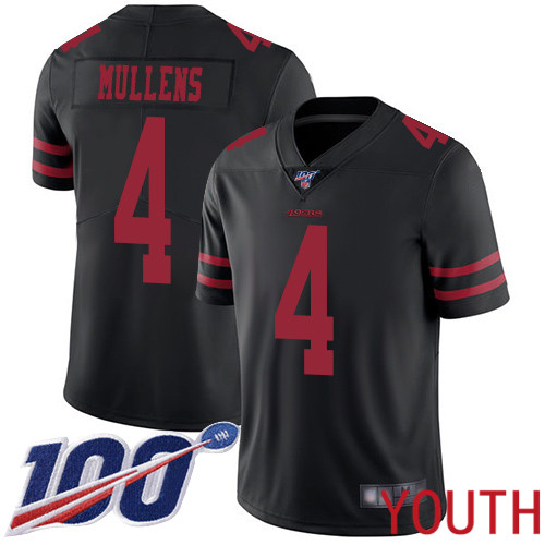 San Francisco 49ers Limited Black Youth Nick Mullens Alternate NFL Jersey #4 100th Season Vapor Untouchable